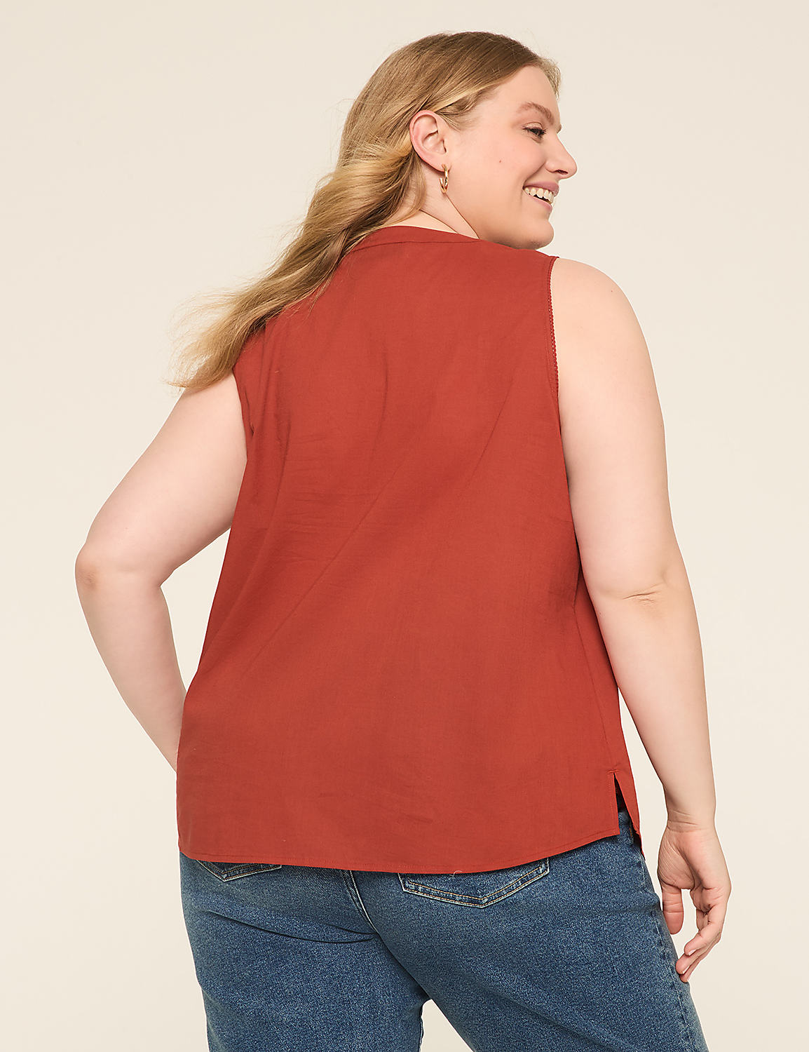 Sleeveless Pintuck Popover Blouse Product Image 2