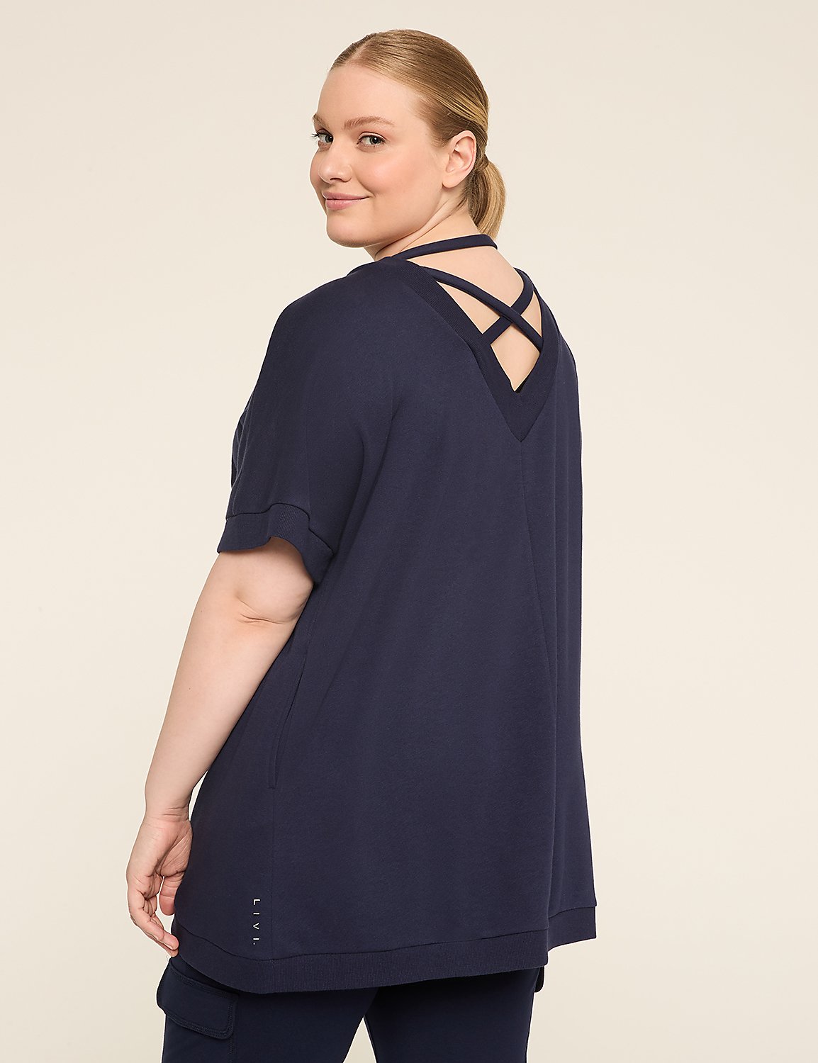 LIVI French Terry Cross-Back Overpiece Product Image 2