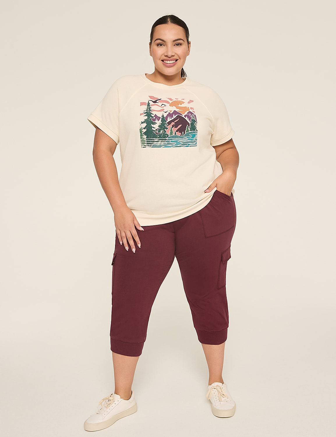 LIVI French Terry Short-Sleeve Crew-Neck Sweatshirt Product Image 3