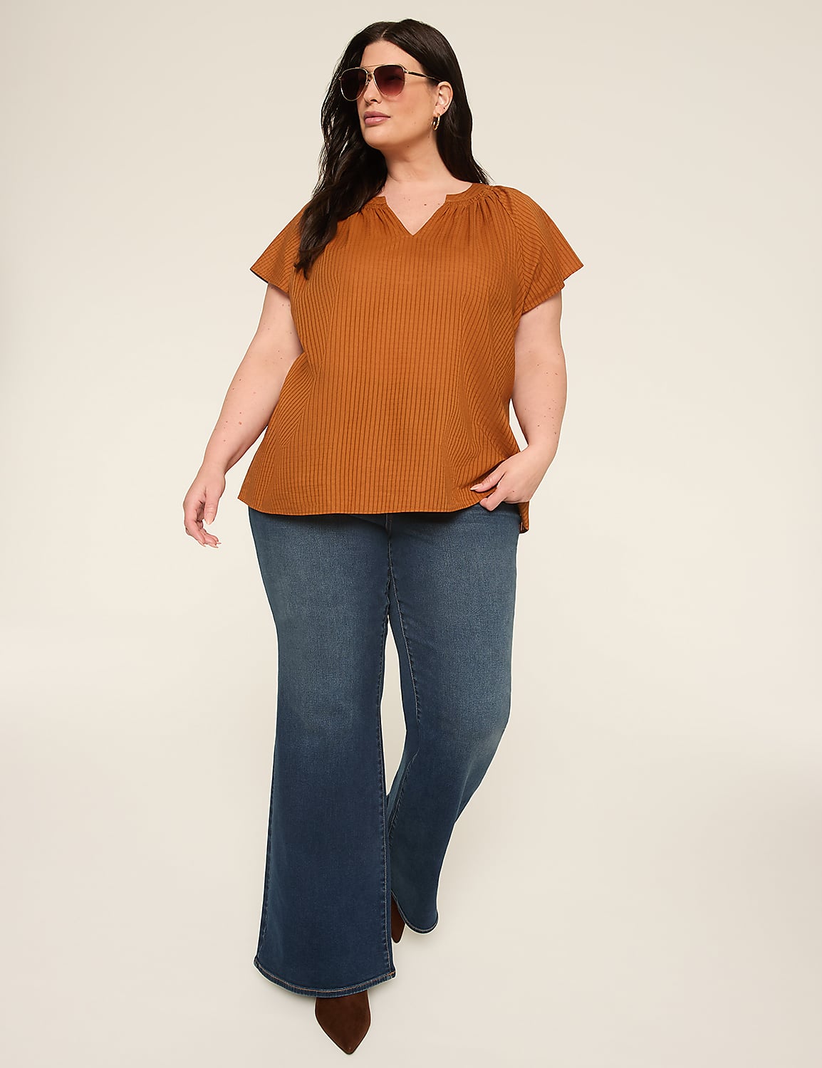 Swing Flutter-Sleeve Popover Blouse Product Image 3