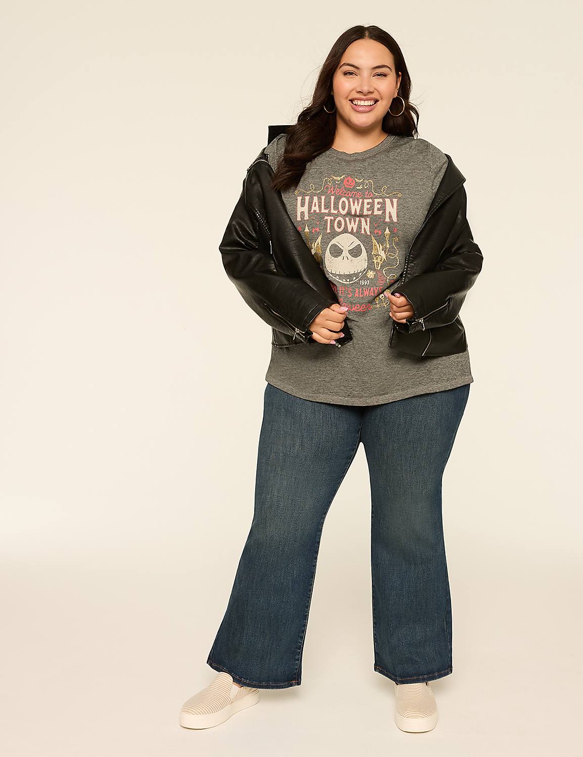 Nightmare Before Christmas Halloween Town Long-Sleeve Graphic Tee Product Image 3