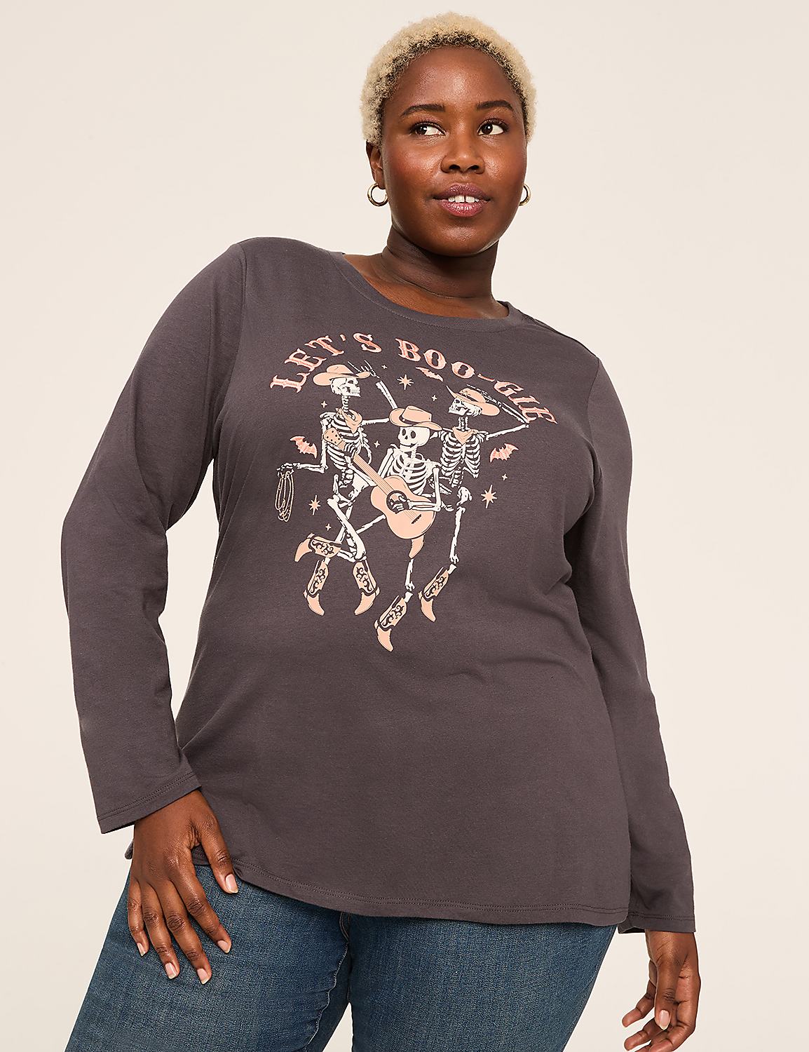 Let's Boo-gie Long-Sleeve Graphic Tee Product Image 1