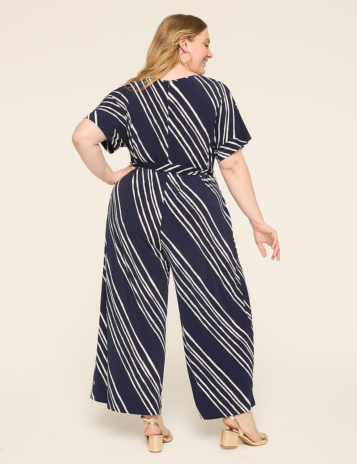 Notch-Neck Tie-Waist Jersey Jumpsuit Product Image 2