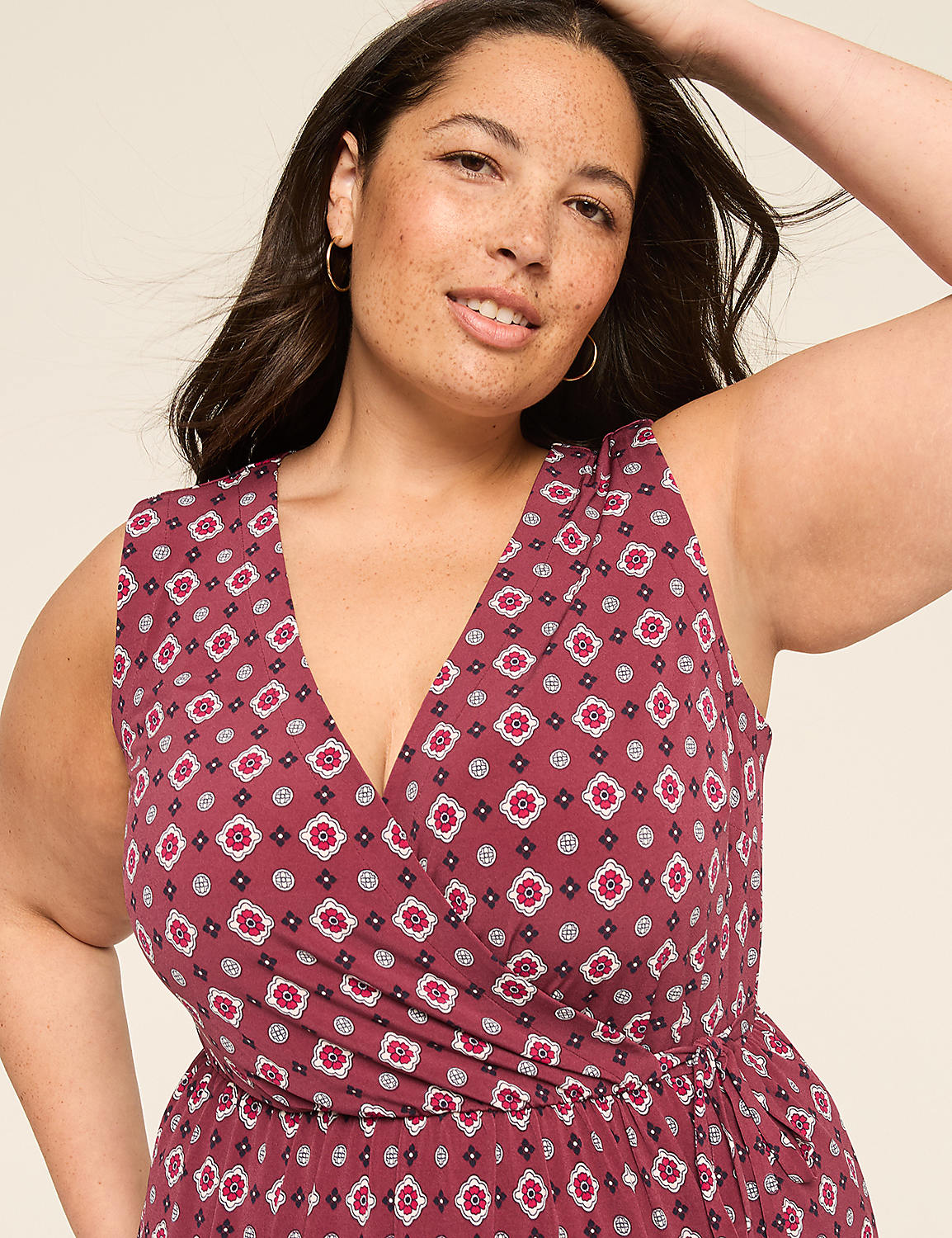 Sleeveless Faux-Wrap Jersey Dress Product Image 3