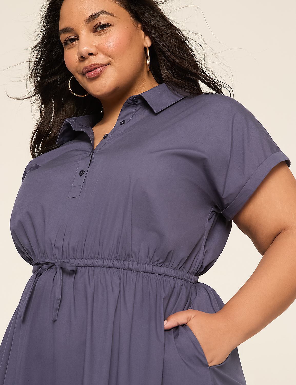 Collared Button-Front Midi Dress Product Image 3