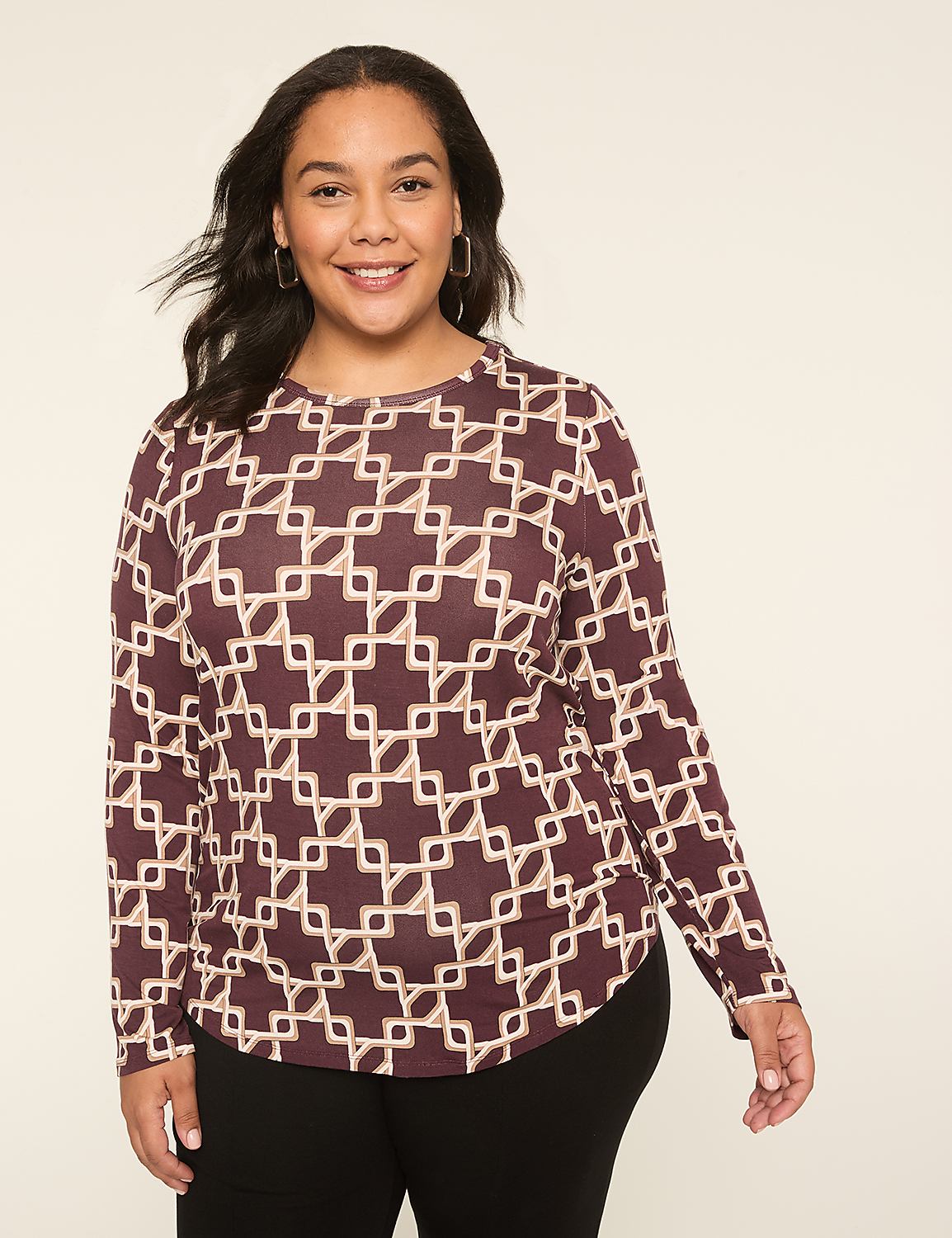 The Long-Sleeve Curved-Hem Tee Product Image 1