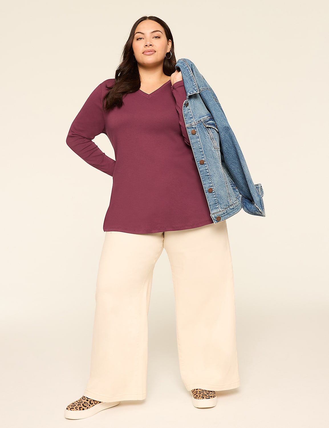 V-Neck Tunic Tee Product Image 3