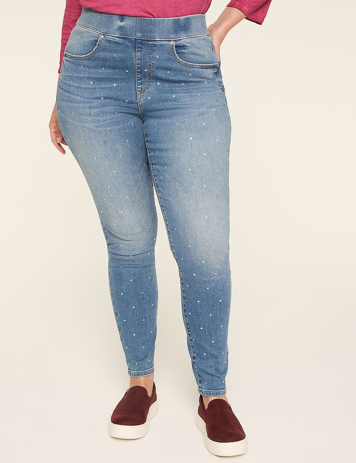 Pull-On Fit Embellished High-Rise Jegging Product Image 1