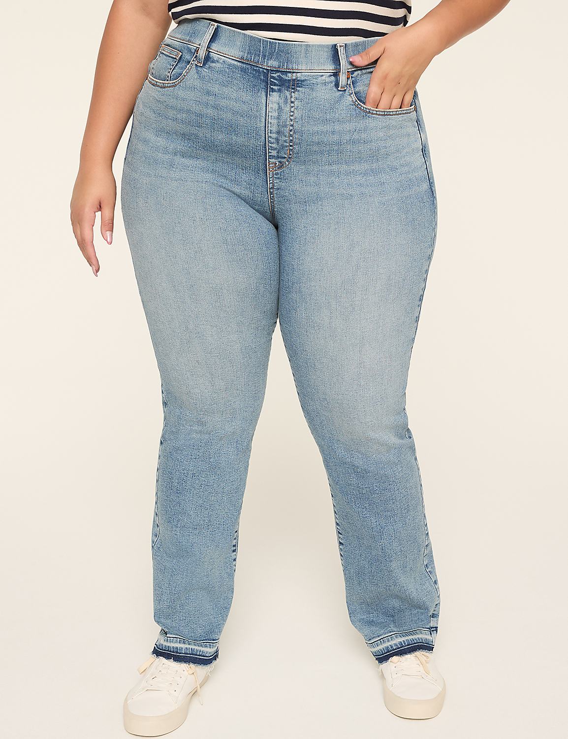 Tighter Tummy Fit Pull-On High-Rise Straight Jean Product Image 1