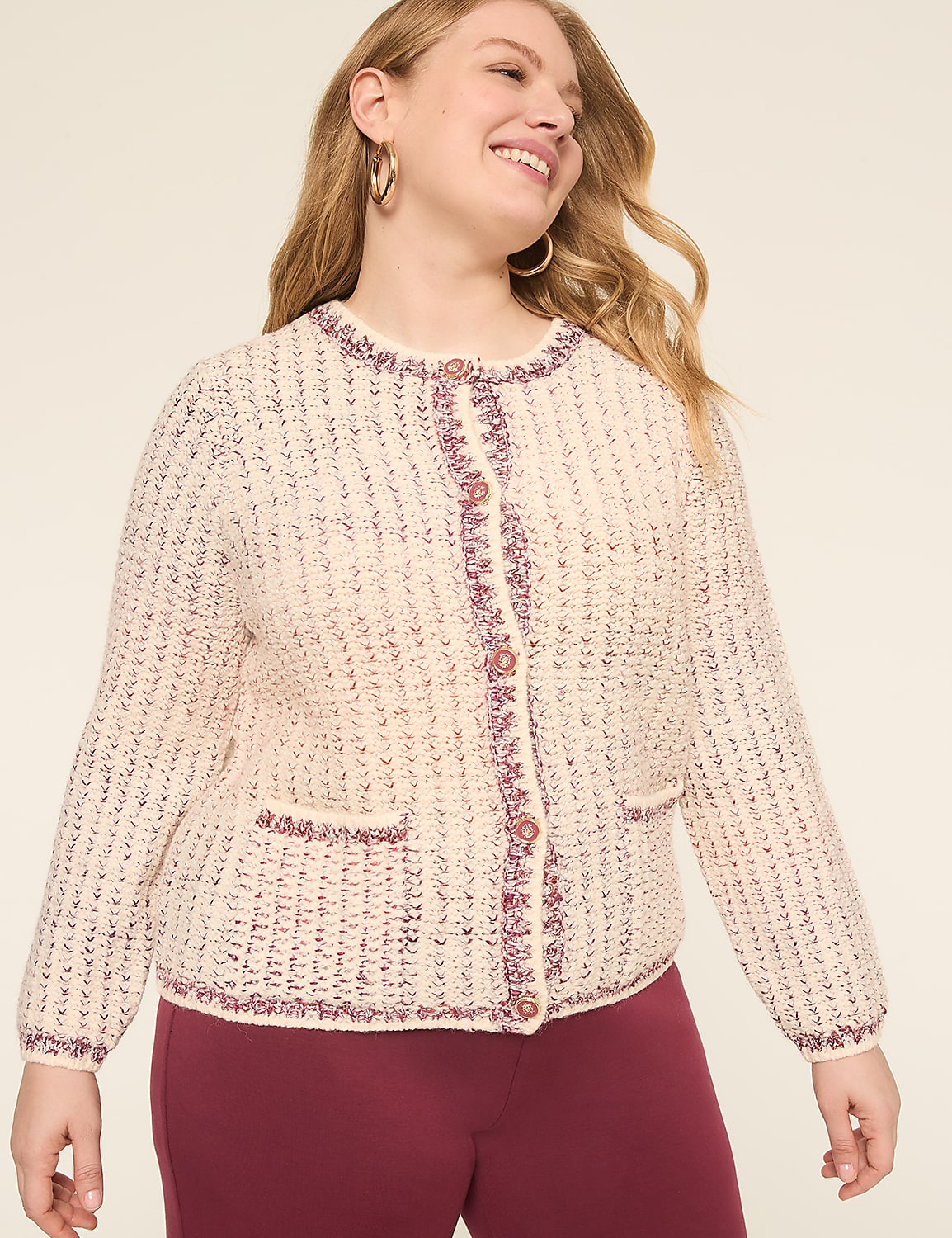 Textured Button-Front Cardigan Product Image 1