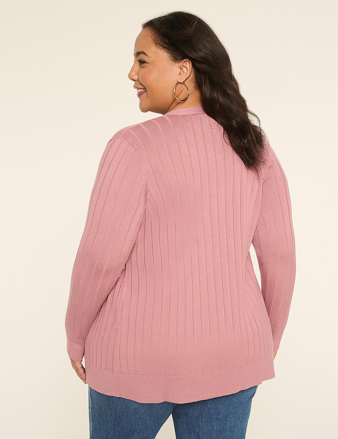 Modern Ribbed Long-Sleeve Open-Front Cardigan Product Image 2