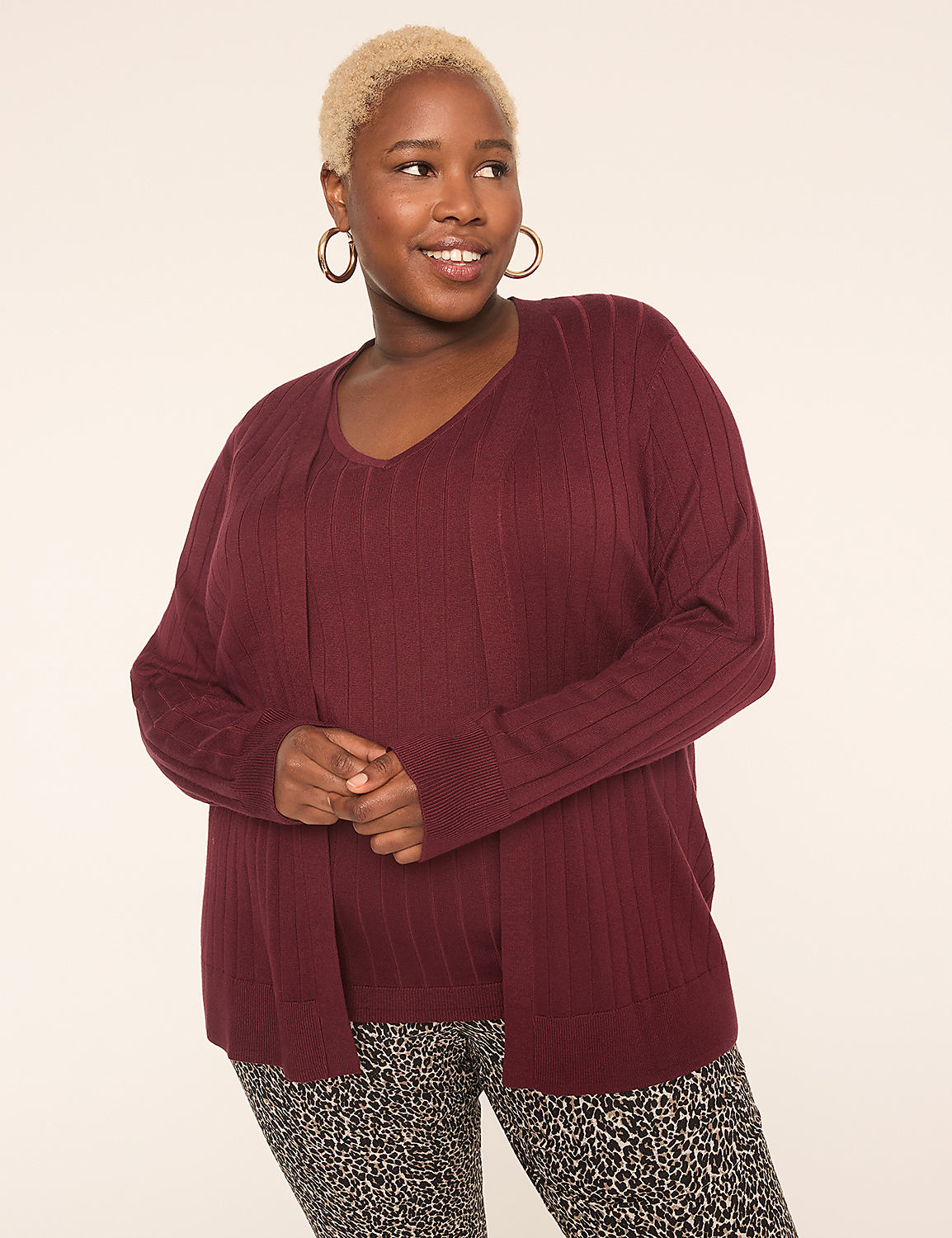 Classic Long Sleeve Open Front Wide | LaneBryant