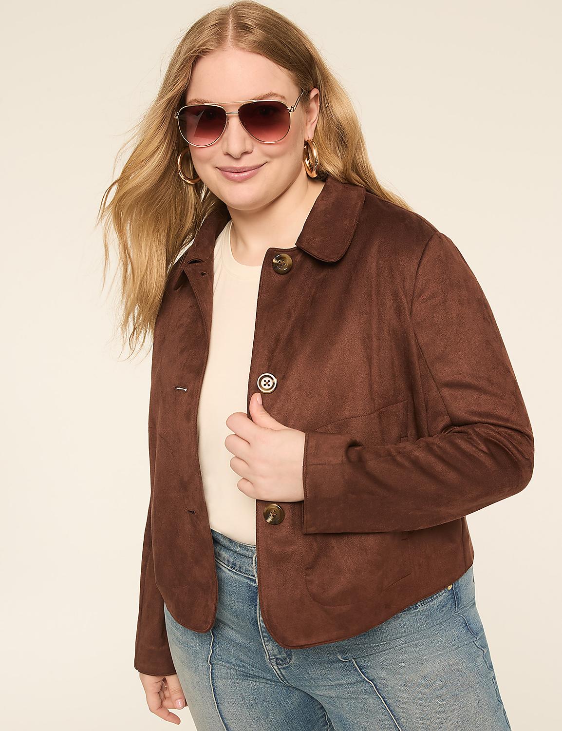 Faux-Suede Short Jacket Product Image 1