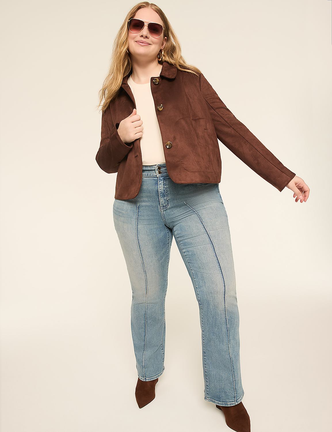 Faux-Suede Short Jacket Product Image 3