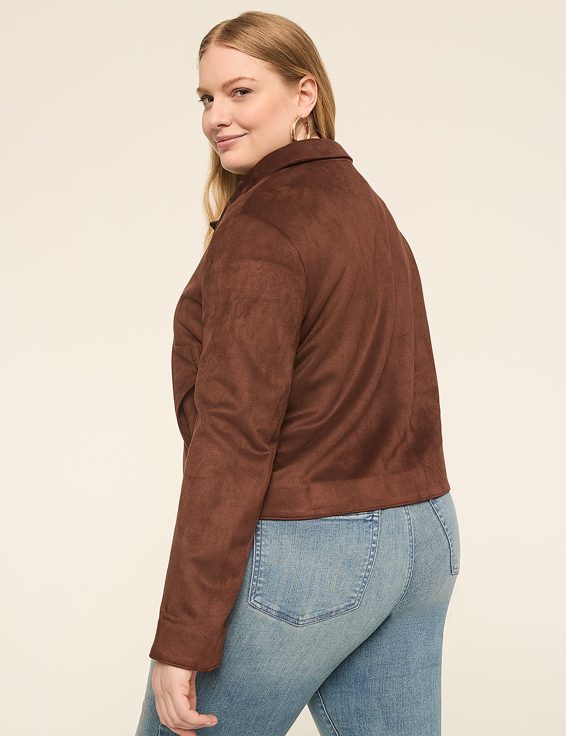 Faux-Suede Short Jacket Product Image 2