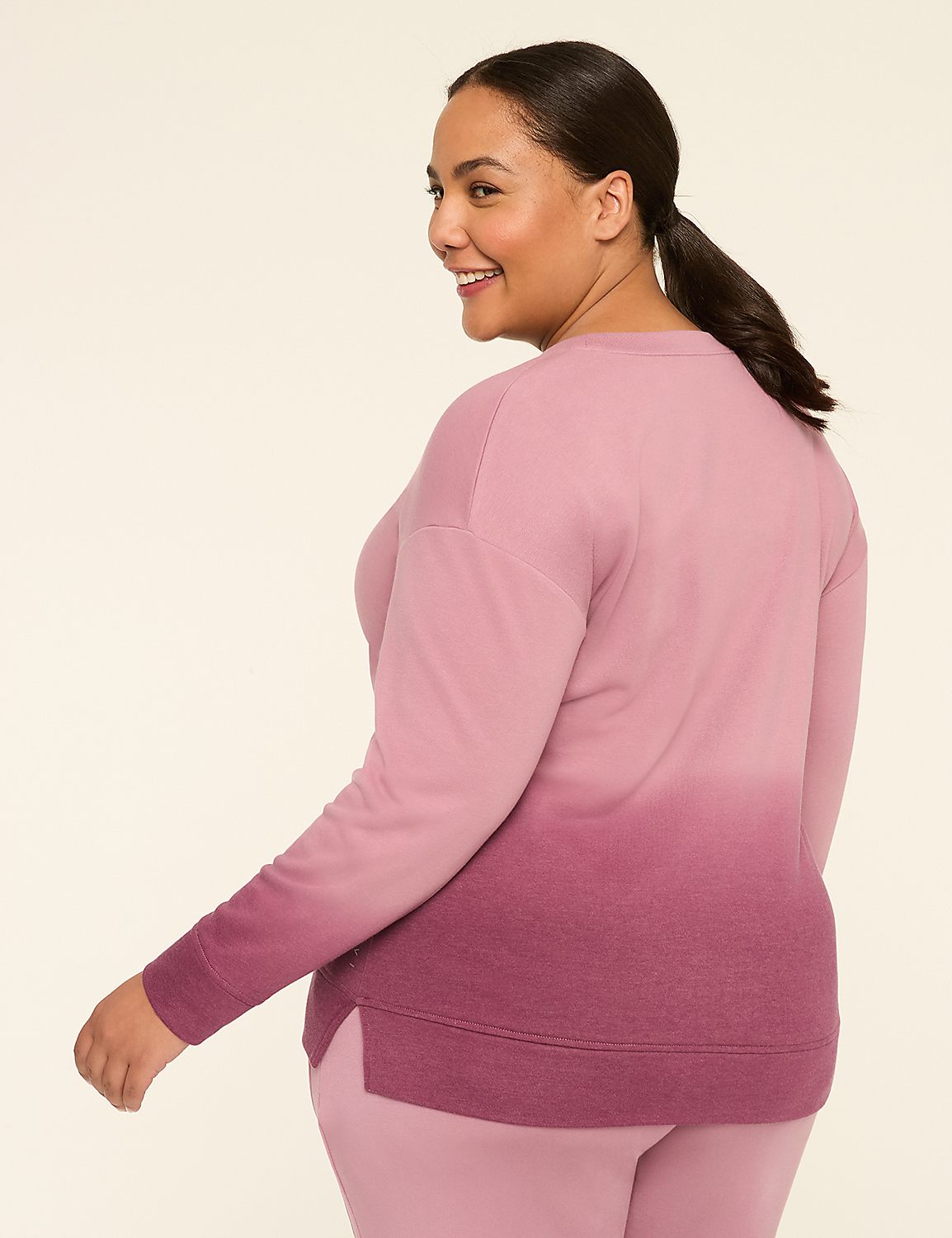 LIVI French Terry V-Neck Dip Dye Sweatshirt Product Image 2