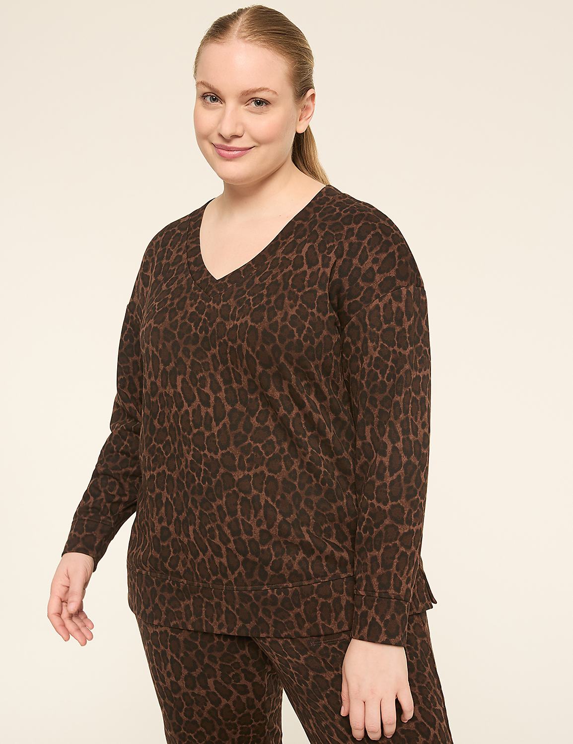 LIVI French Terry V-Neck Sweatshirt Product Image 1