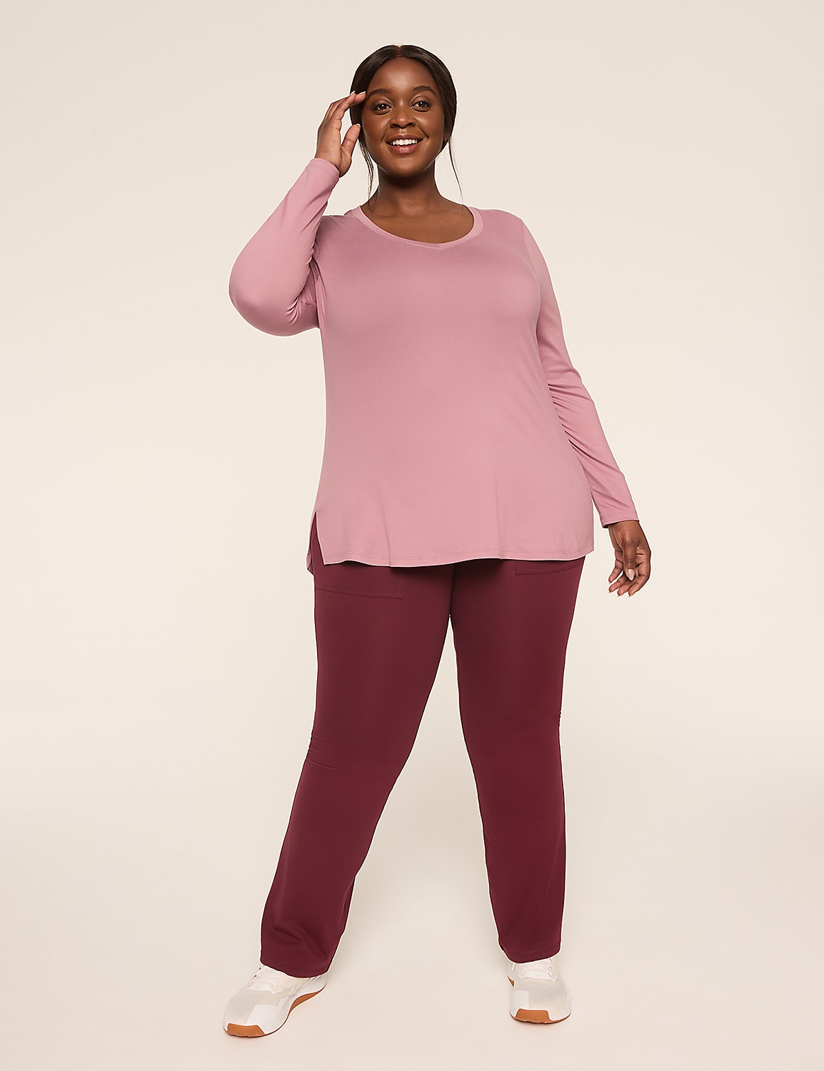 LIVI Soft Ruched Cutout-Back Top Product Image 3