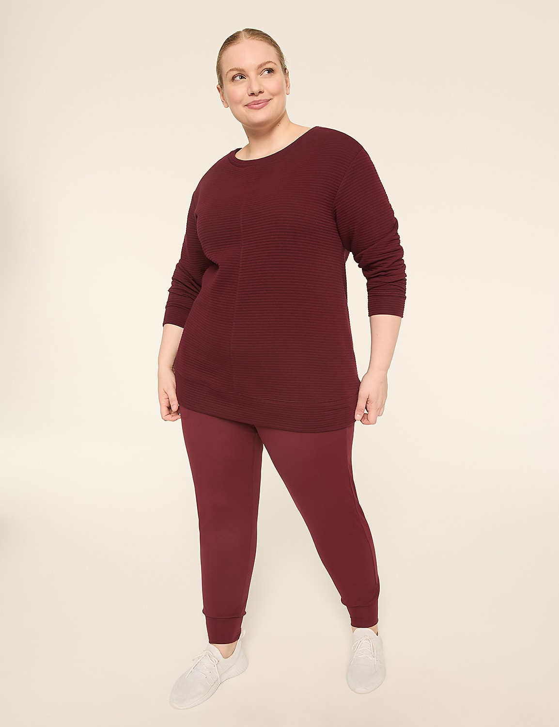 LIVI Long-Sleeve Boatneck Textured Top Product Image 3