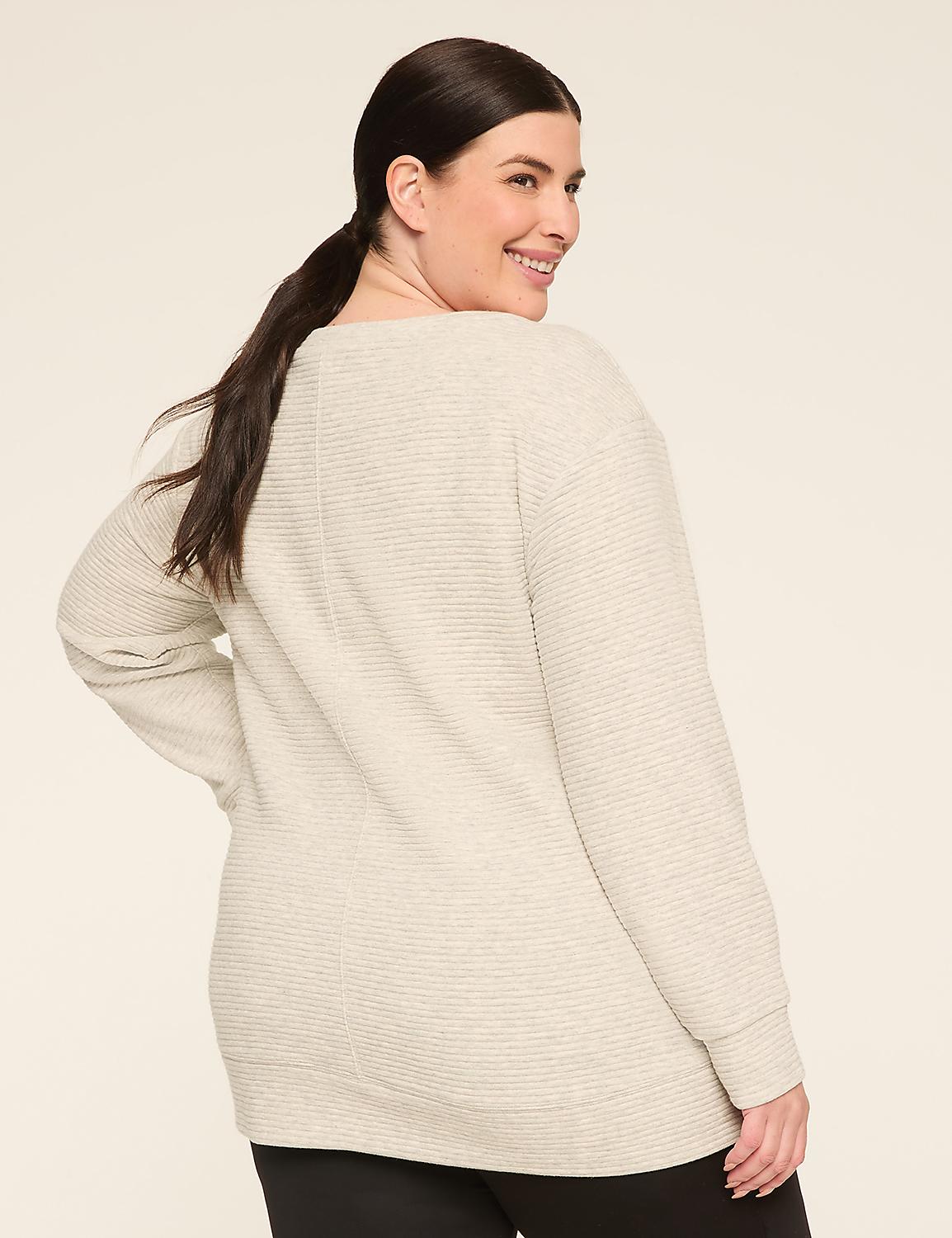 LIVI Long-Sleeve Boatneck Textured Top Product Image 2