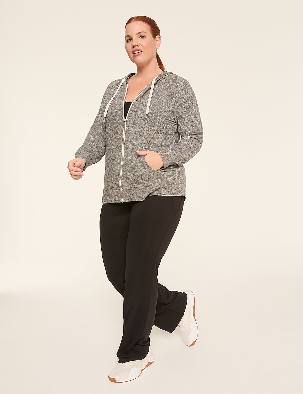 LIVI Soft Marl Zip-Front Hoodie Product Image 4