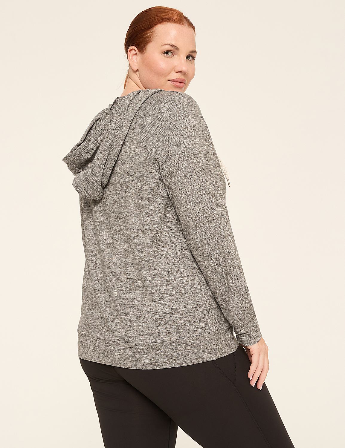 LIVI Soft Marl Zip-Front Hoodie Product Image 2