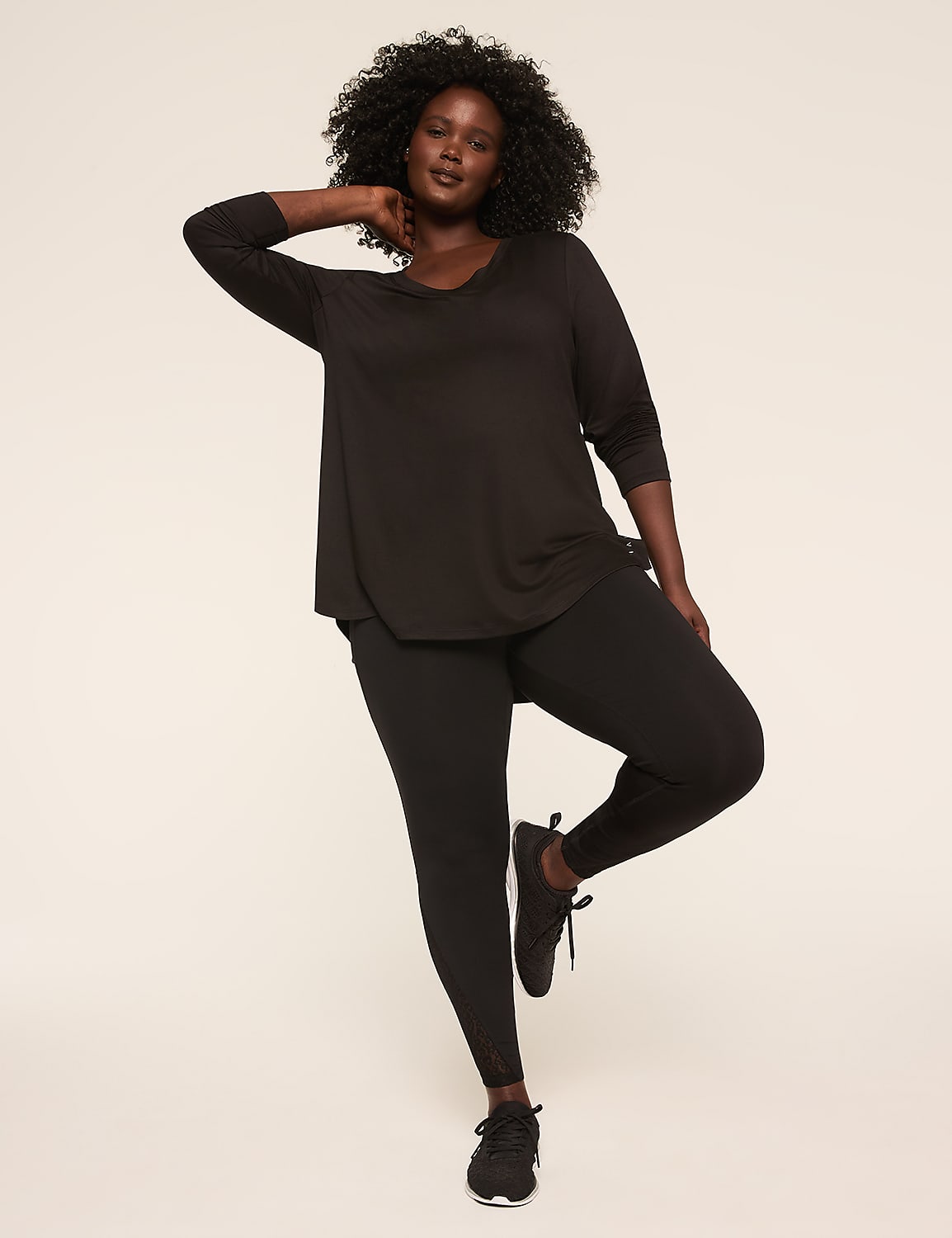 LIVI Soft Ruched Cutout-Back Top Product Image 3