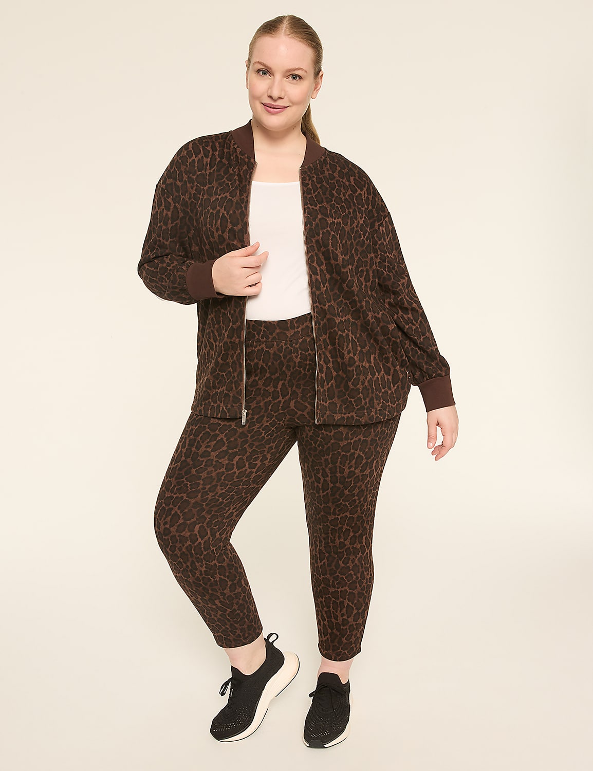 LIVI French Terry Zip-Up Bomber Jacket Product Image 3