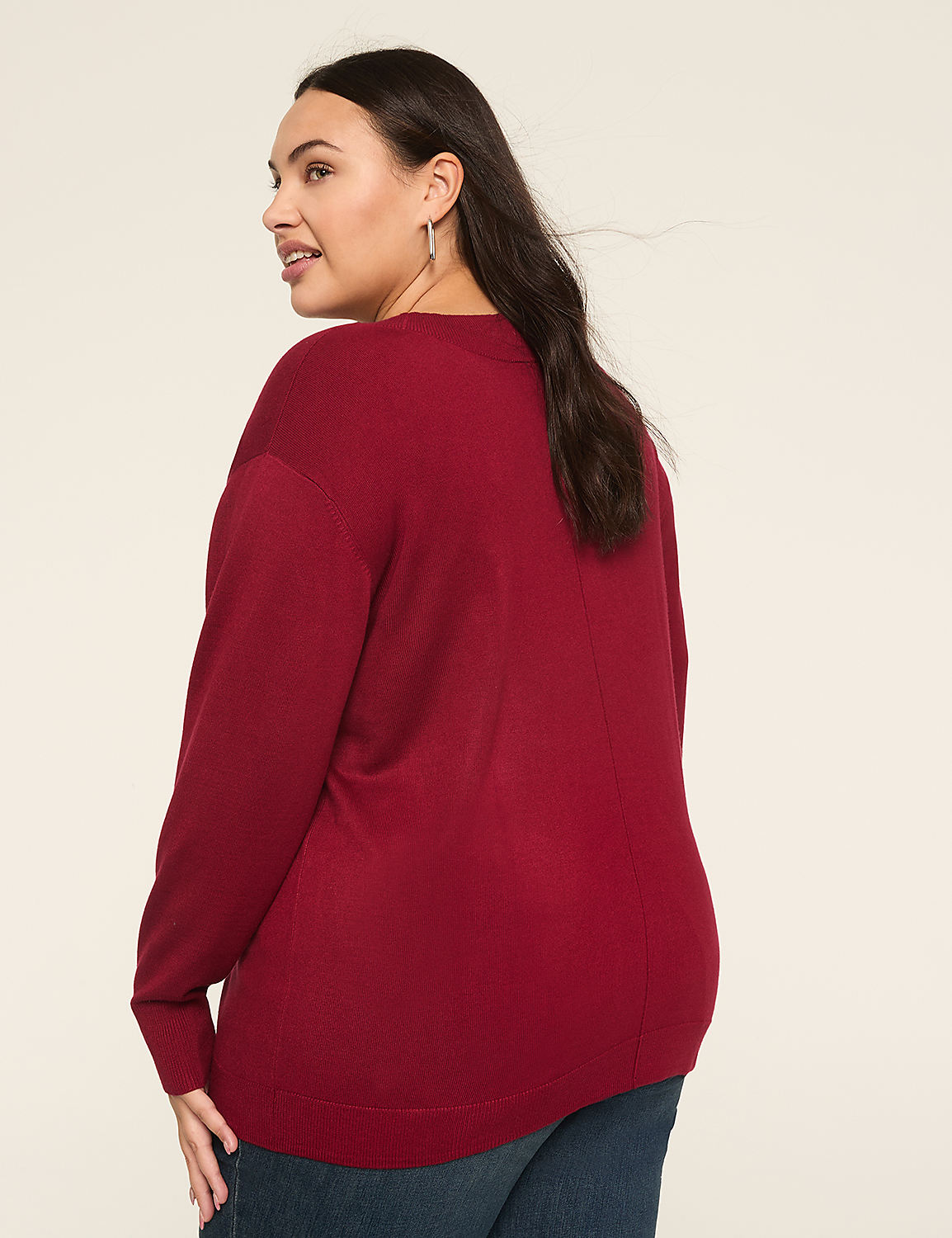Long-Sleeve V-Neck Sweater Product Image 2