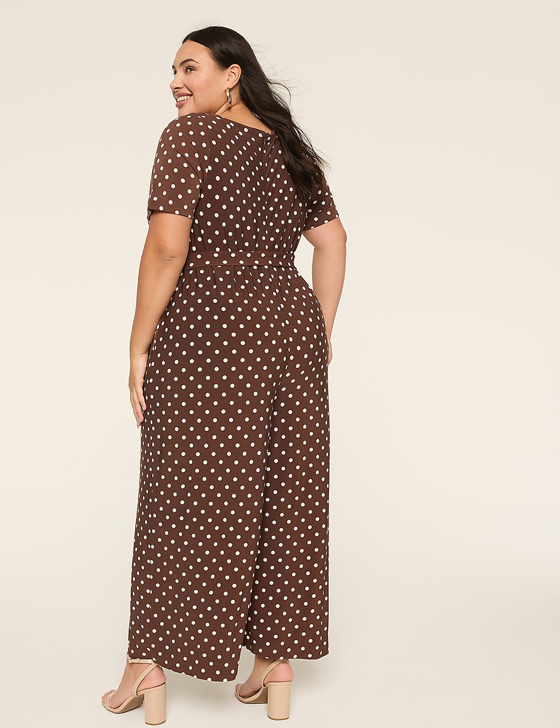 Tie-Waist Wide Leg Jersey Jumpsuit Product Image 2
