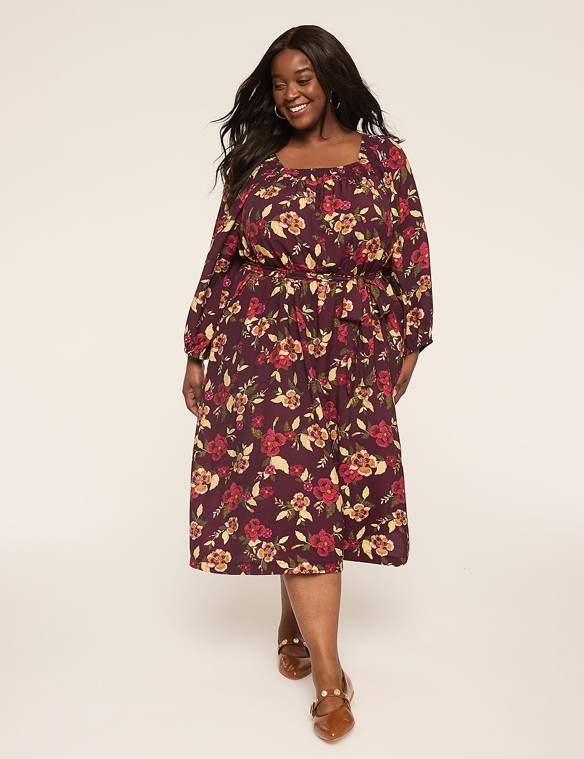 Smocked Square-Neck Dress Product Image 1
