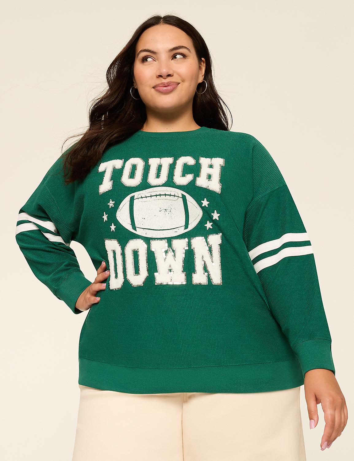Sequin & Chenille Touchdown Graphic Sweatshirt Product Image 1