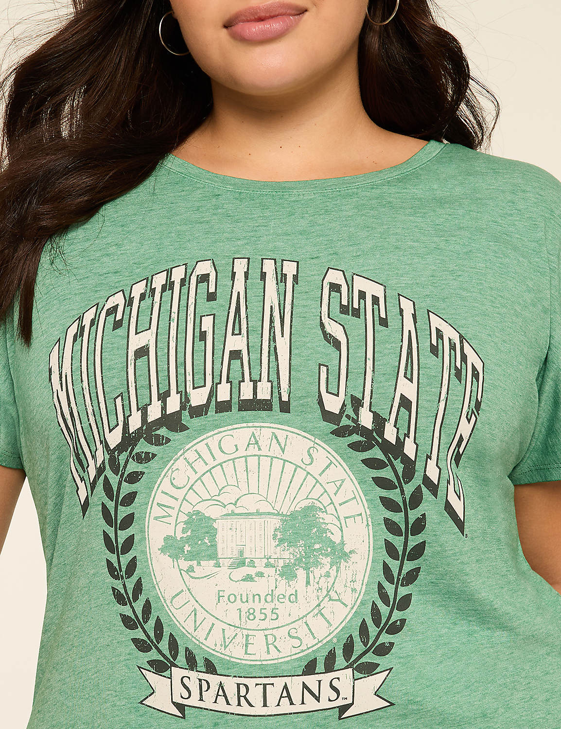 Dolman-Sleeve Michigan State Graphic Tee Product Image 4