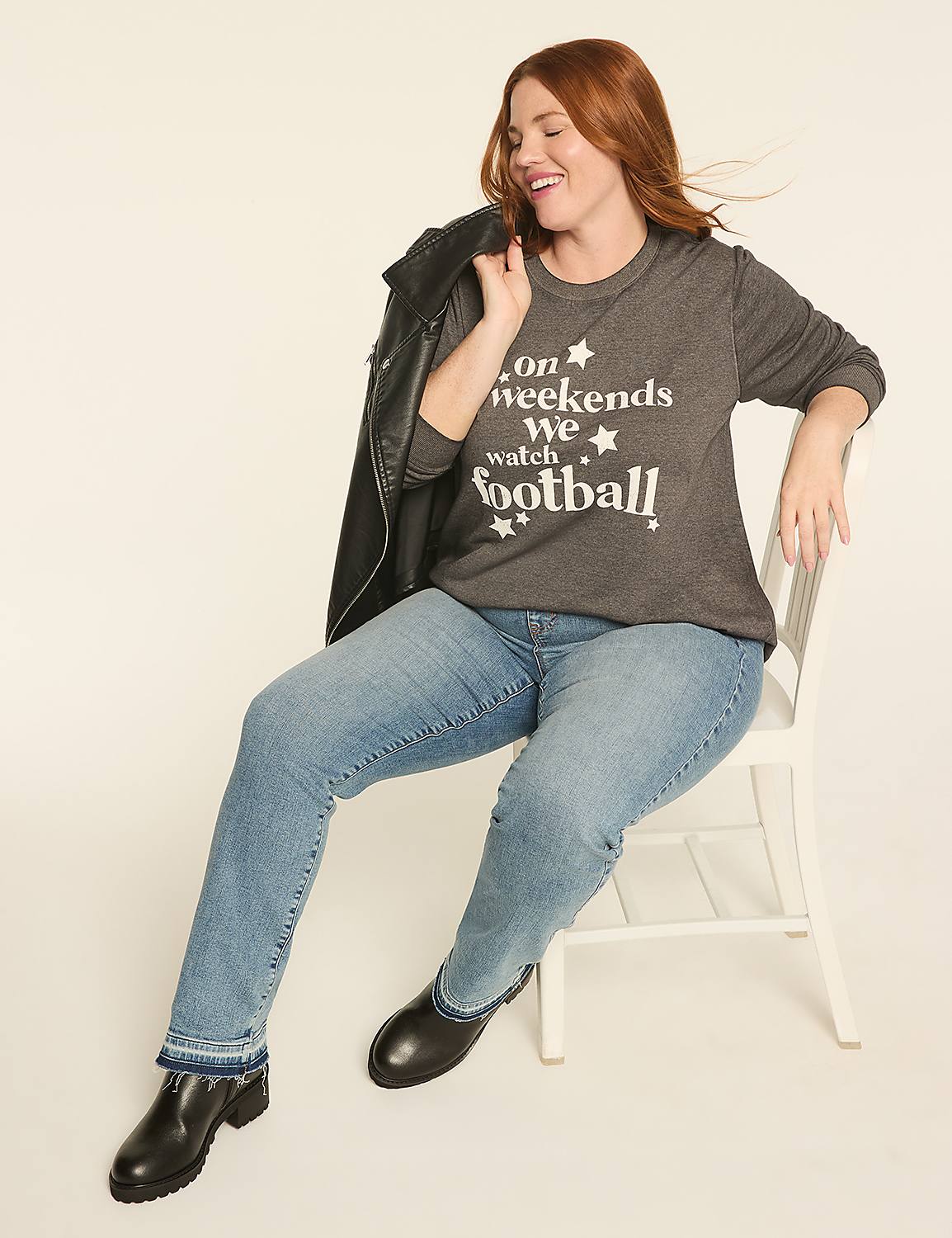 Sundays We Watch Football Graphic Sweatshirt Product Image 3