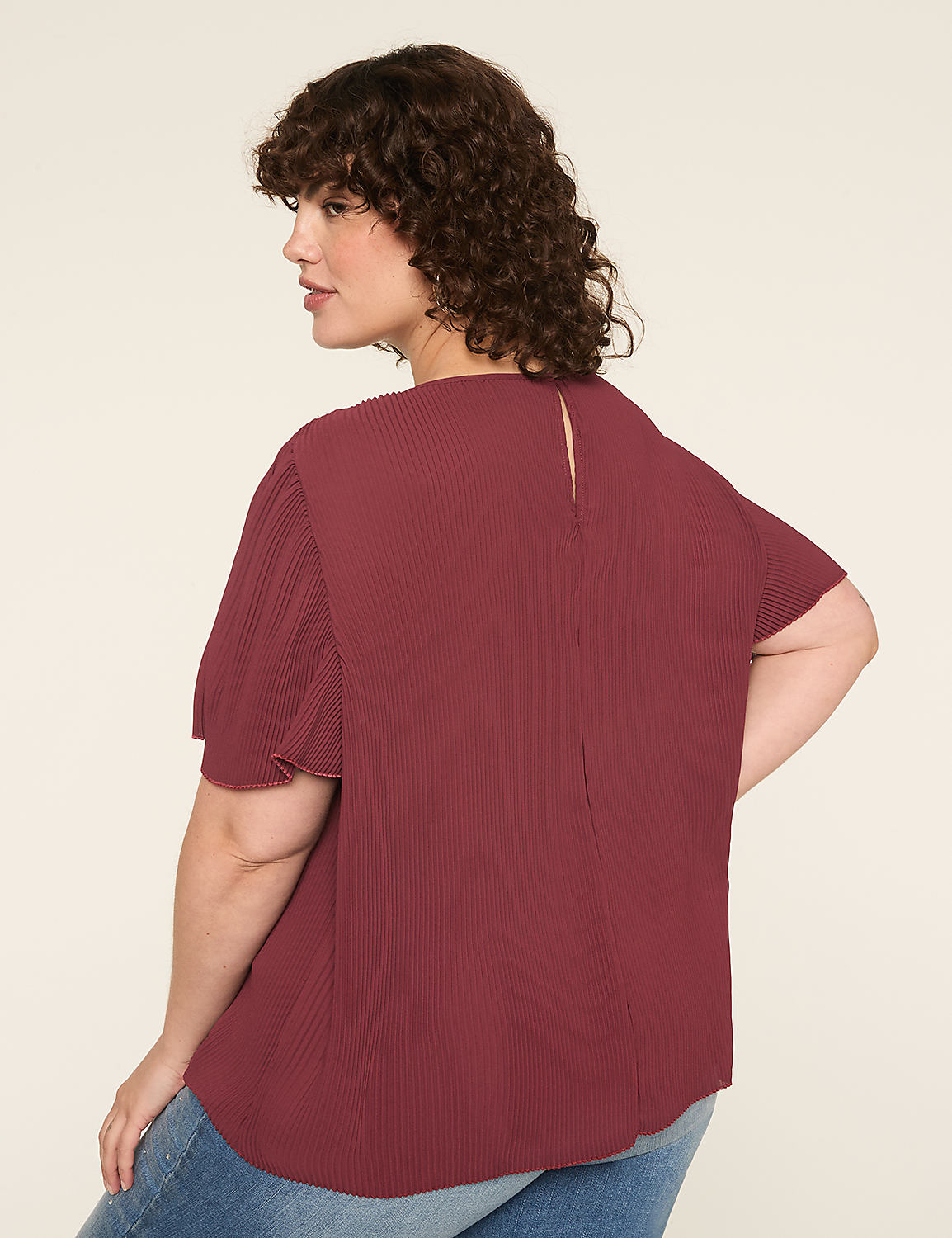 Flutter-Sleeve Pleated Popover Blouse - thumbnail 6