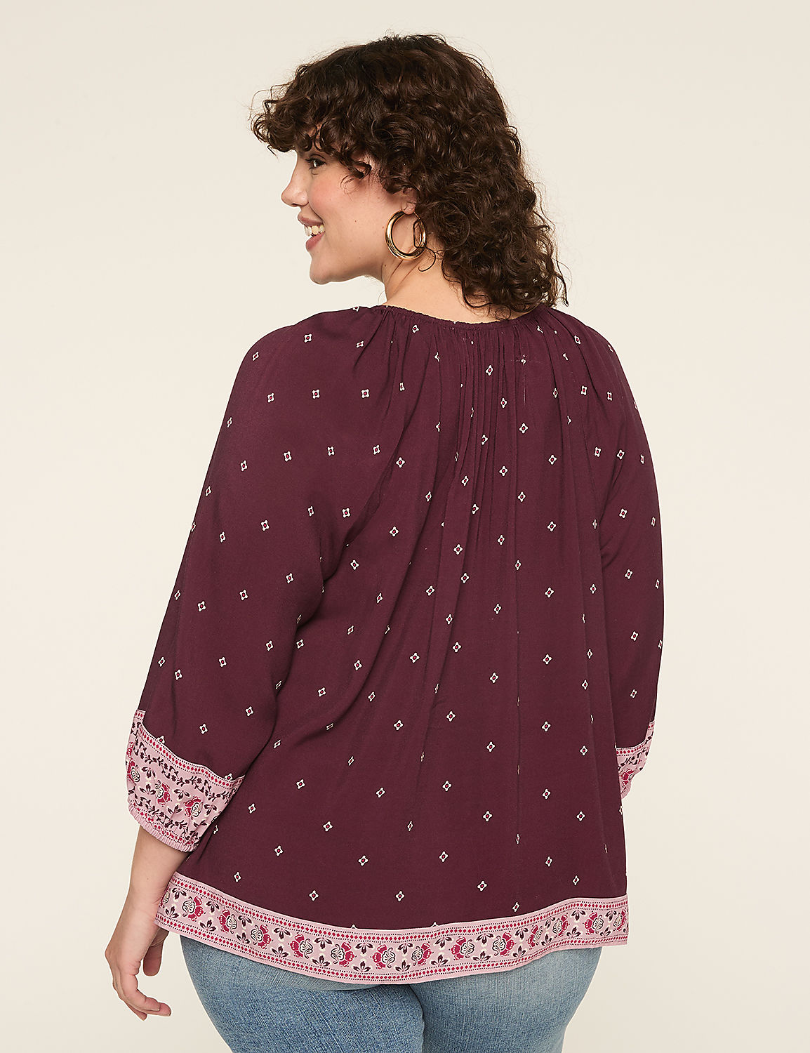 Swing 3/4-Sleeve Popover Blouse Product Image 2