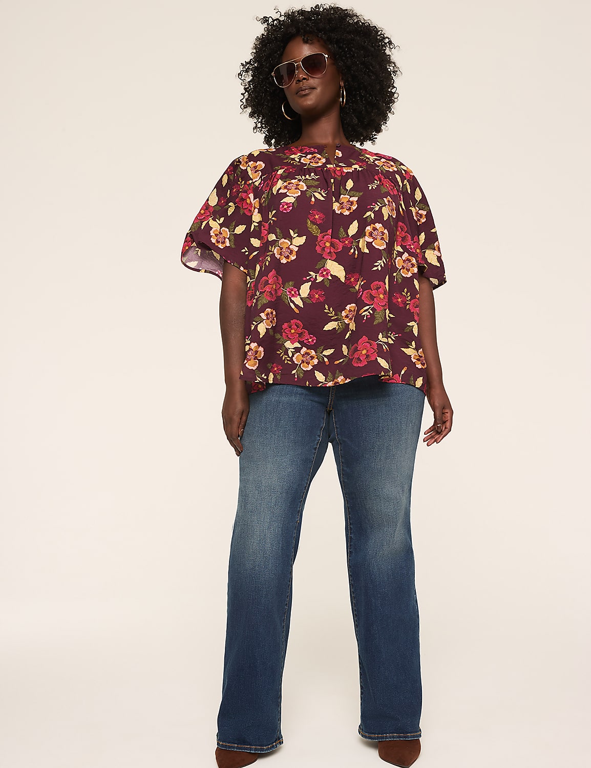 Swing Circle-Sleeve Popover Blouse Product Image 3