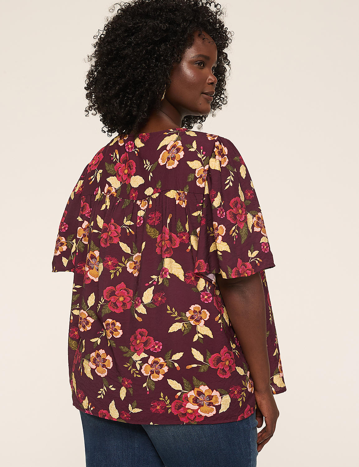Swing Circle-Sleeve Popover Blouse Product Image 2