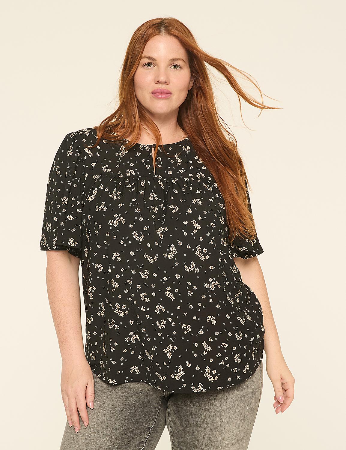 Swing Circle-Sleeve Popover Blouse Product Image 1