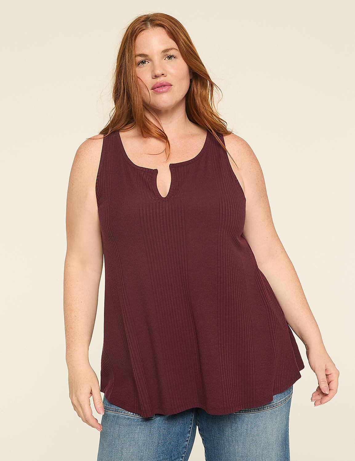 Rib Notch-Neck Tank Product Image 1