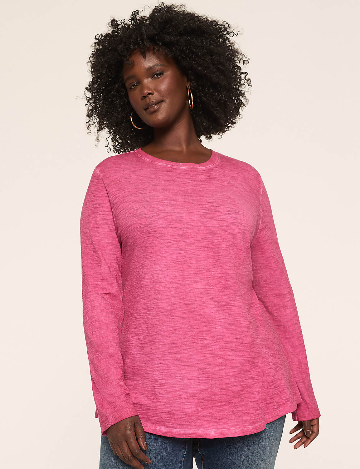 Long-Sleeve Crew-Neck Layering Tee Product Image 1