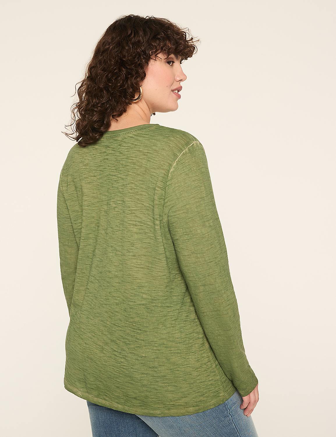 Long-Sleeve Crew-Neck Layering Tee Product Image 2
