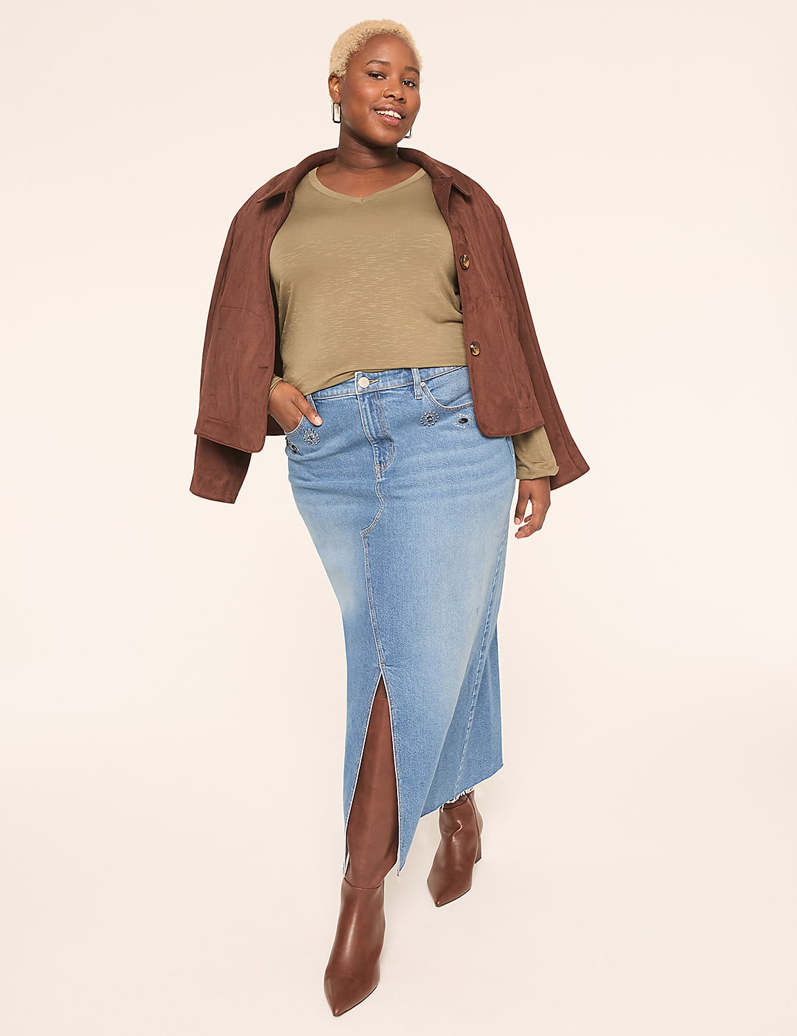 Blouson-Sleeve V-Neck Top Product Image 3