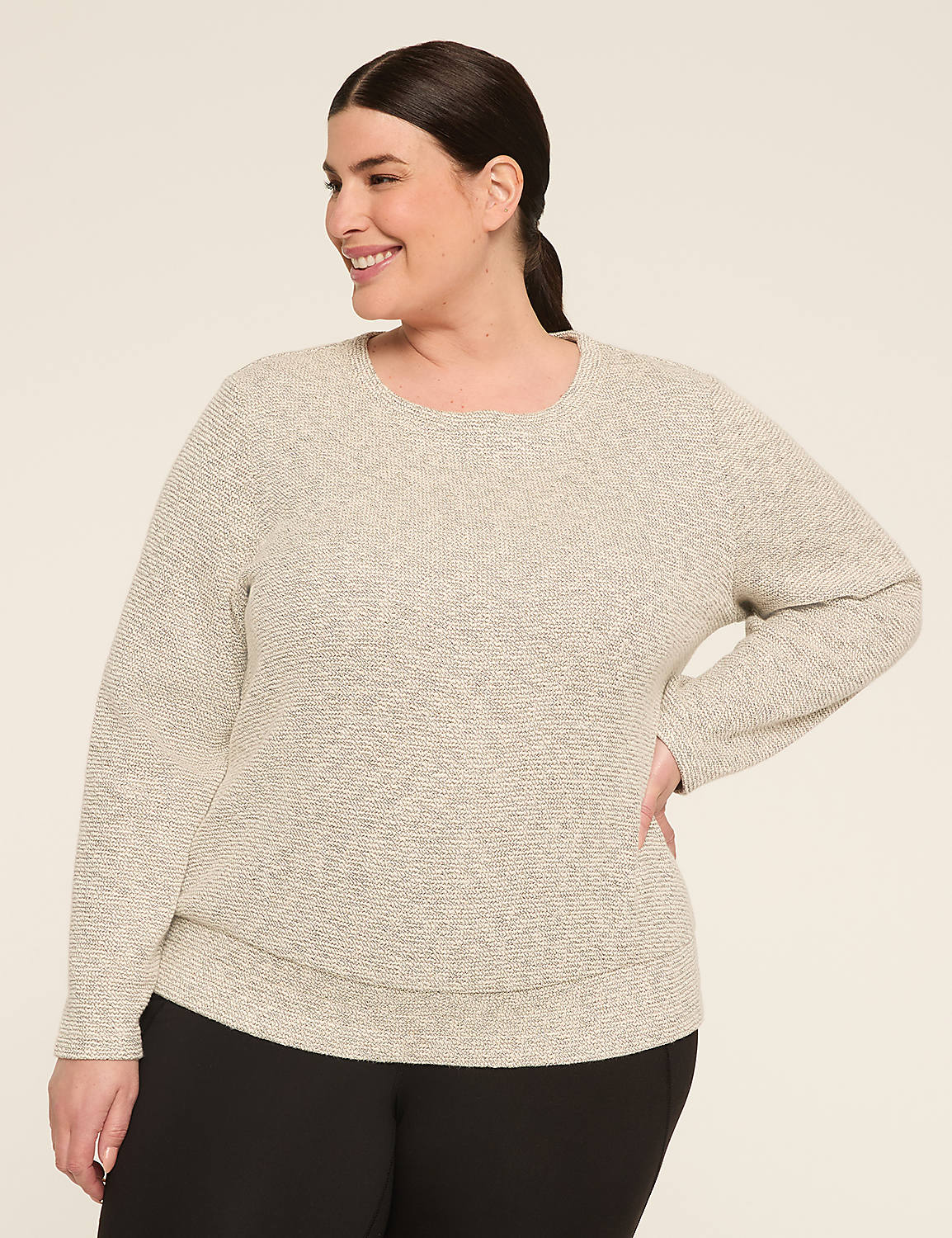 LIVI Textured Crew-Neck Sweatshirt Product Image 1