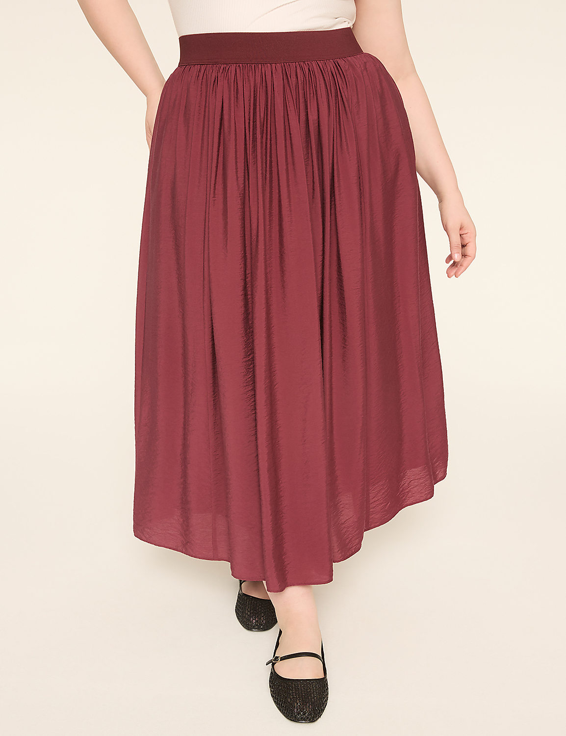 Pull-On Shirred Maxi Skirt Product Image 1