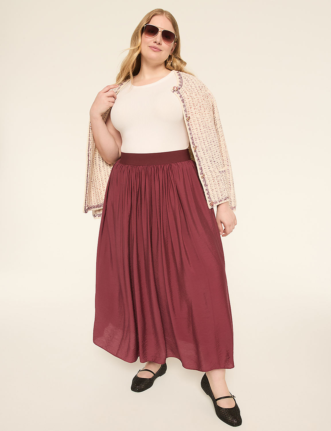 Pull-On Shirred Maxi Skirt Product Image 3