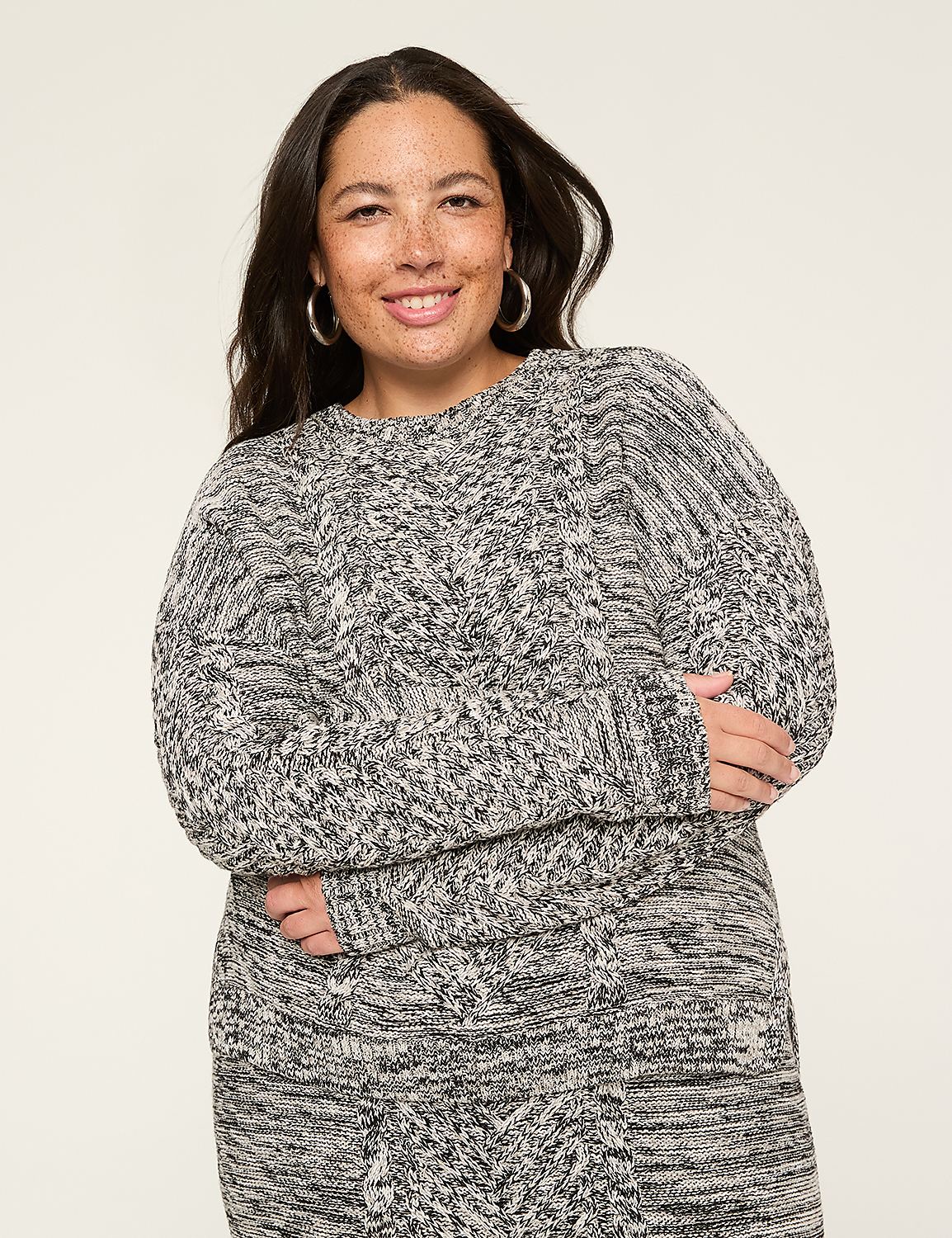 Cable Knit Pullover Sweater Product Image 1