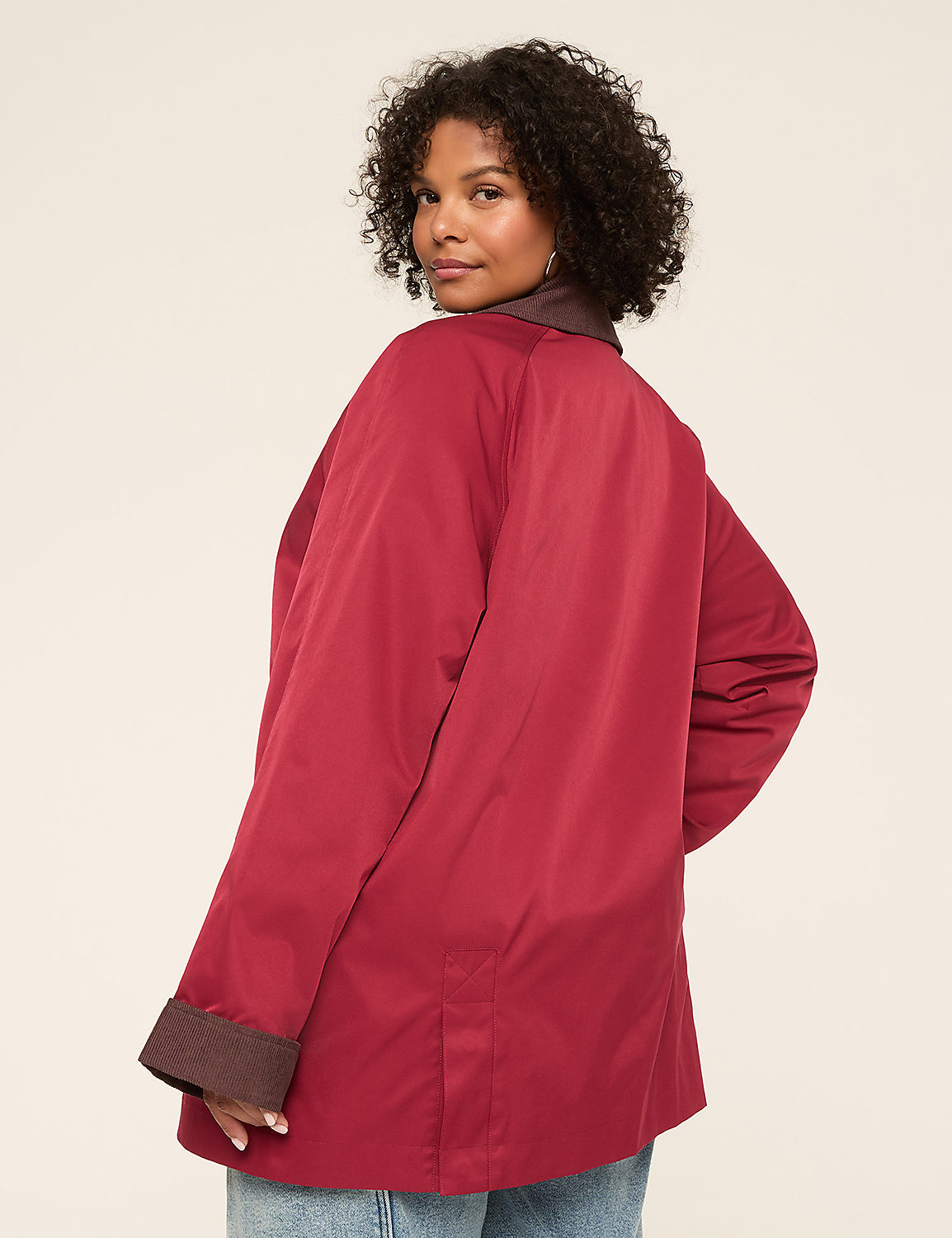 Corduroy-Trim Barn Coat Product Image 2