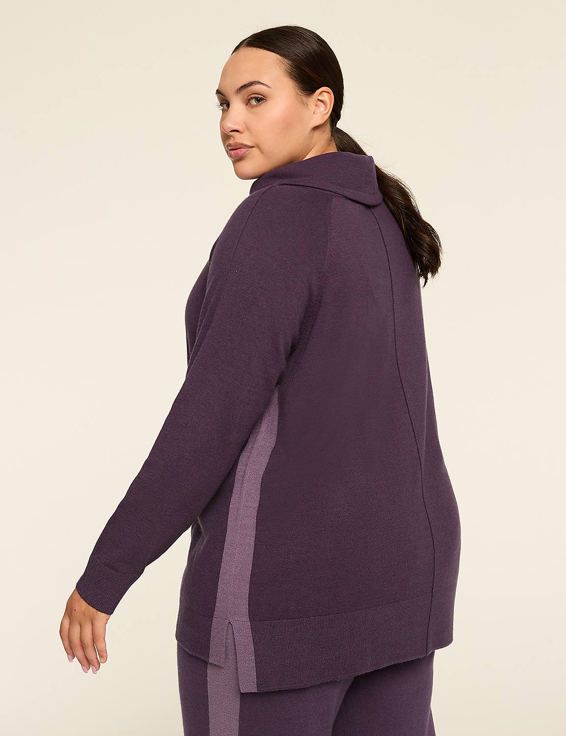 LIVI Funnel-Neck Colorblock Pullover Sweater Product Image 2