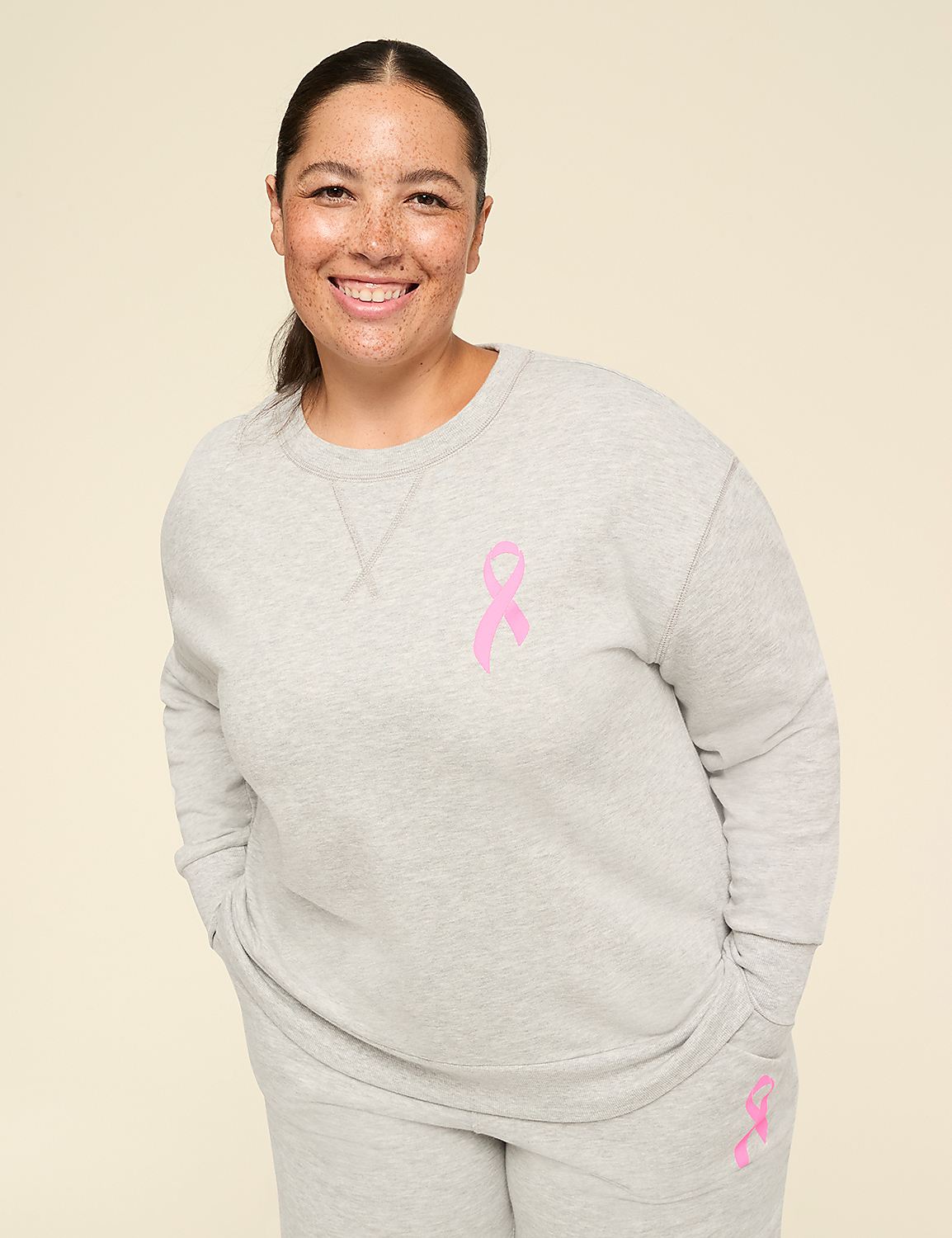 LIVI BCRF Crew-Neck Sweatshirt Product Image 1